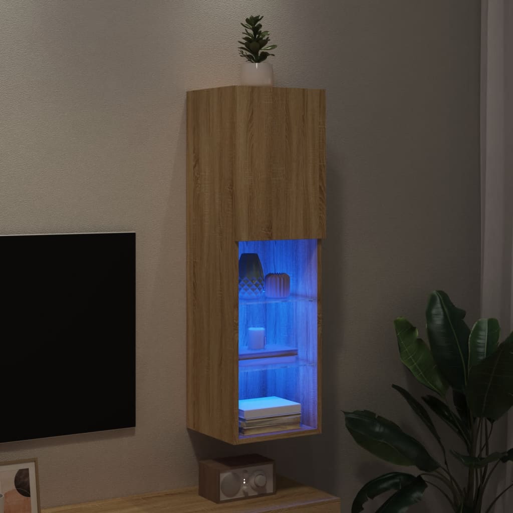 Tv Skříňka S Led Osvětlením Dub Sonoma 30,5 X 30 X 102 Cm