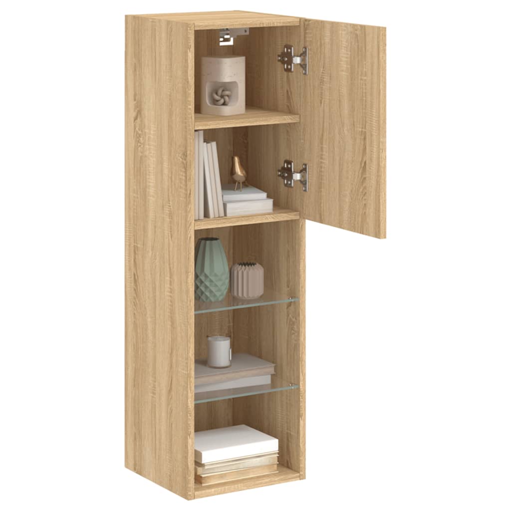 Tv Skříňky S Led Osvětlením 2 Ks Dub Sonoma 30,5 X 30 X 102 Cm