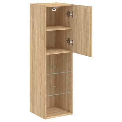 Tv Skříňky S Led Osvětlením 2 Ks Dub Sonoma 30,5 X 30 X 102 Cm