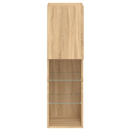 Tv Skříňky S Led Osvětlením 2 Ks Dub Sonoma 30,5 X 30 X 102 Cm