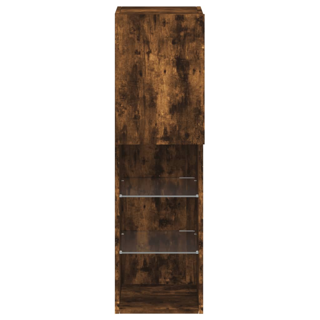 Tv Skříňka S Led Osvětlením Kouřový Dub 30,5 X 30 X 102 Cm