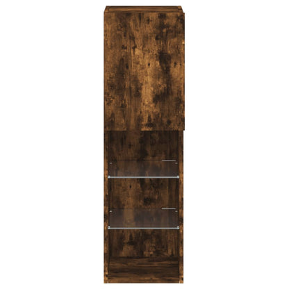 Tv Skříňka S Led Osvětlením Kouřový Dub 30,5 X 30 X 102 Cm
