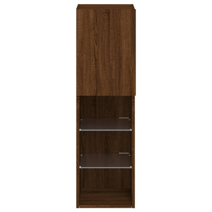Tv Skříňka S Led Osvětlením Hnědý Dub 30,5 X 30 X 102 Cm