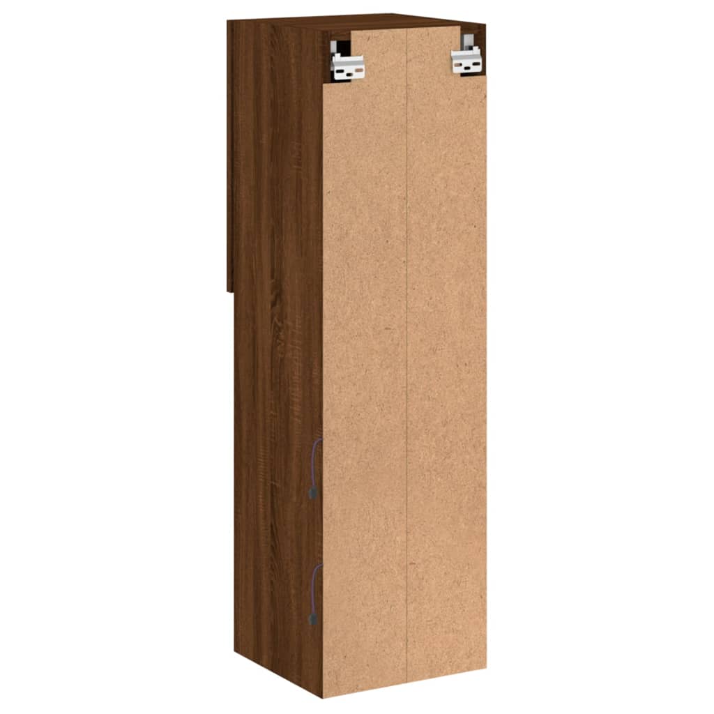 Tv Skříňka S Led Osvětlením Hnědý Dub 30,5 X 30 X 102 Cm