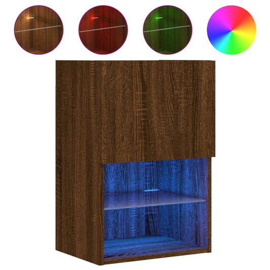 Tv Skříňka S Led Osvětlením Hnědý Dub 40,5 X 30 X 60 Cm