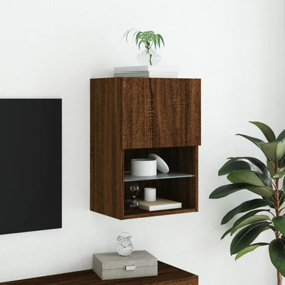 Tv Skříňka S Led Osvětlením Hnědý Dub 40,5 X 30 X 60 Cm