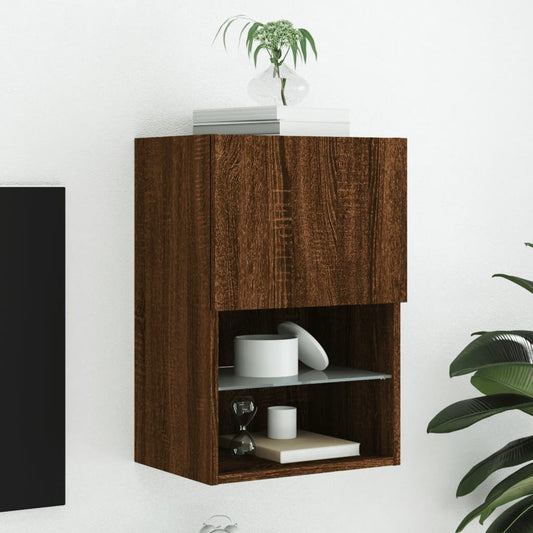 Tv Skříňka S Led Osvětlením Hnědý Dub 40,5 X 30 X 60 Cm