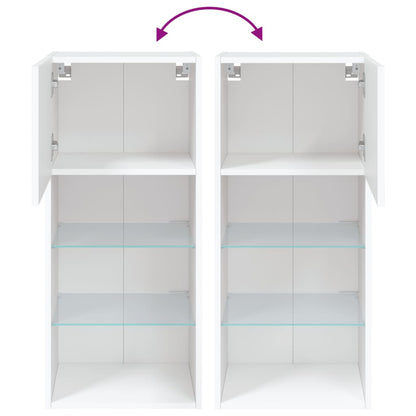 Tv Skříňka S Led Osvětlením Bílá 40,5 X 30 X 90 Cm