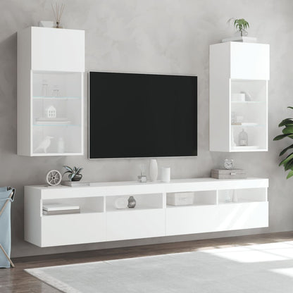 Tv Skříňka S Led Osvětlením Bílá 40,5 X 30 X 90 Cm