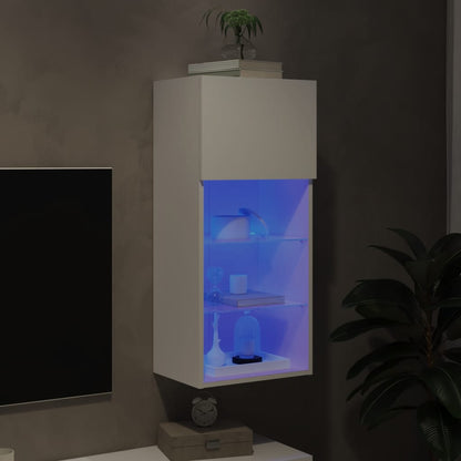 Tv Skříňka S Led Osvětlením Bílá 40,5 X 30 X 90 Cm