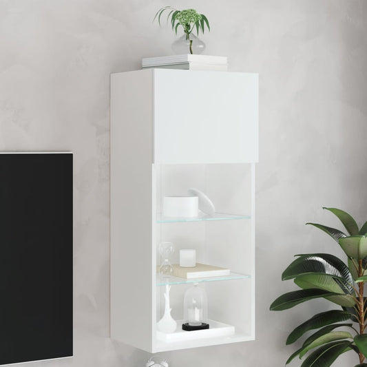 Tv Skříňka S Led Osvětlením Bílá 40,5 X 30 X 90 Cm
