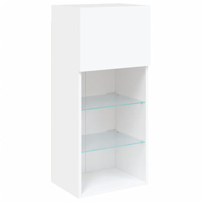 Tv Skříňky S Led Osvětlením 2 Ks Bílé 40,5 X 30 X 90 Cm