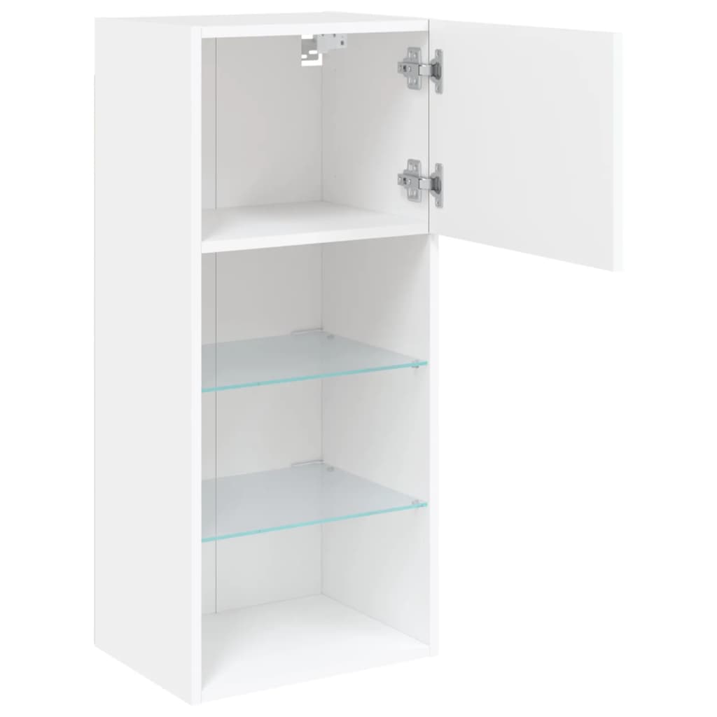 Tv Skříňky S Led Osvětlením 2 Ks Bílé 40,5 X 30 X 90 Cm
