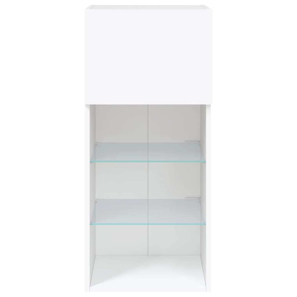 Tv Skříňky S Led Osvětlením 2 Ks Bílé 40,5 X 30 X 90 Cm
