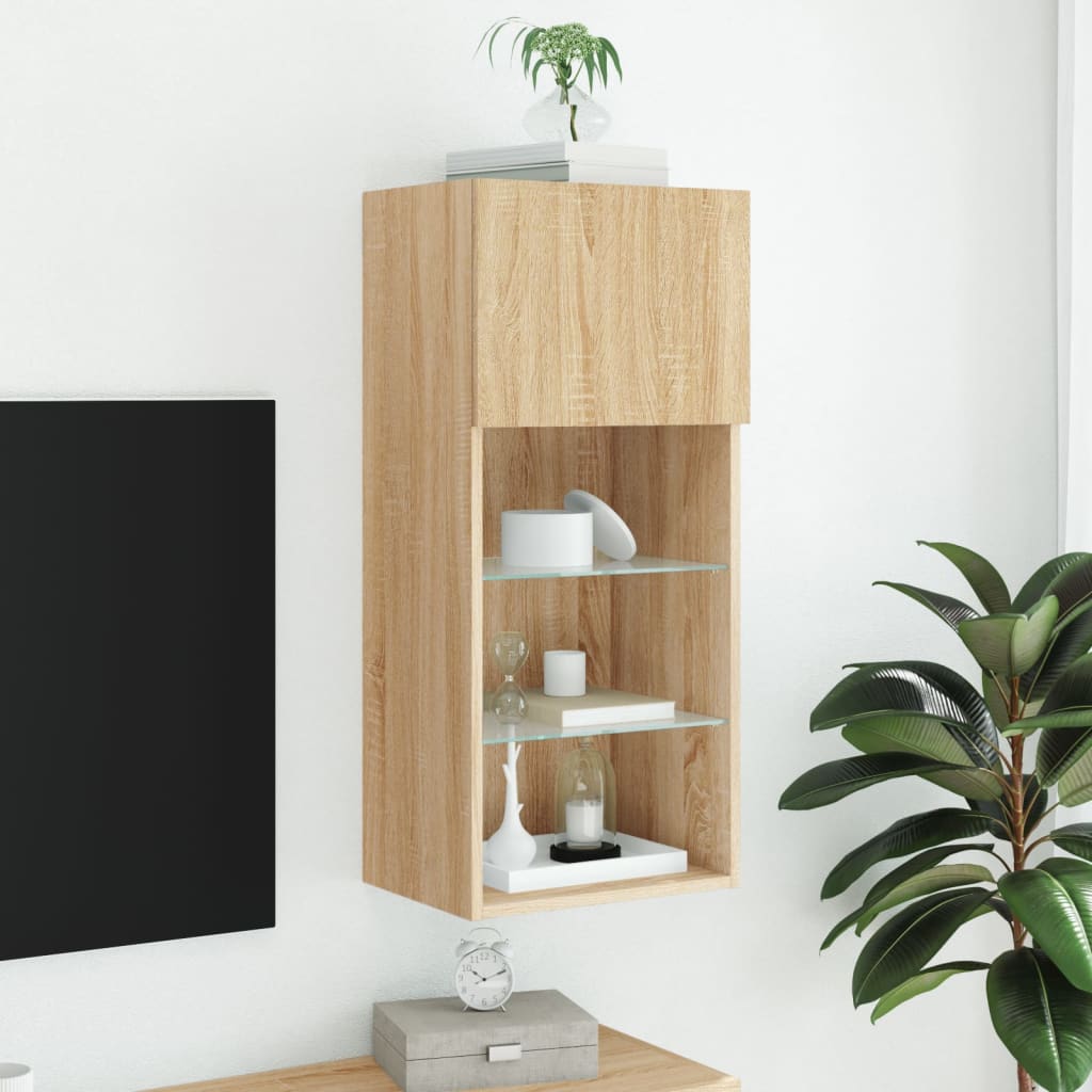 Tv Skříňka S Led Osvětlením Dub Sonoma 40,5 X 30 X 90 Cm