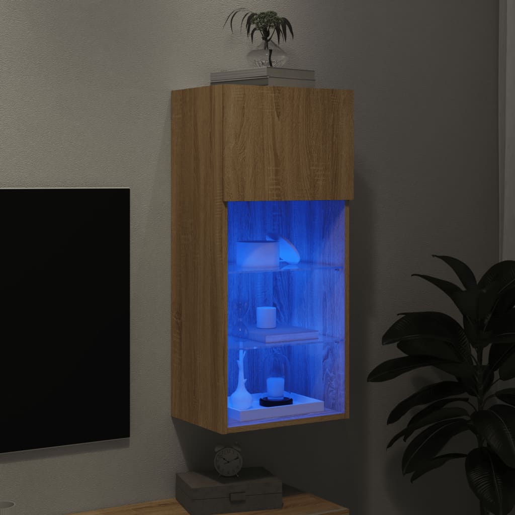 Tv Skříňka S Led Osvětlením Dub Sonoma 40,5 X 30 X 90 Cm