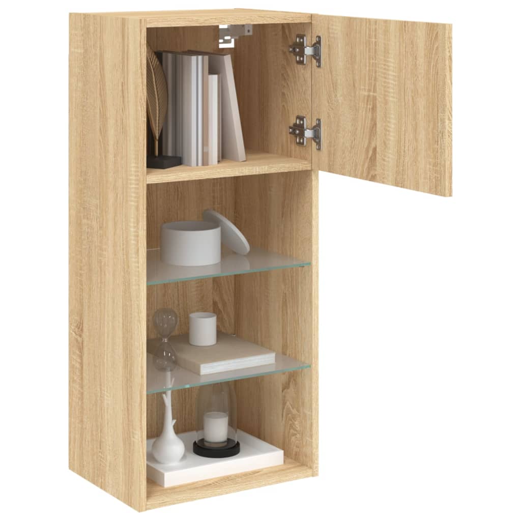 Tv Skříňky S Led Osvětlením 2 Ks Dub Sonoma 40,5 X 30 X 90 Cm