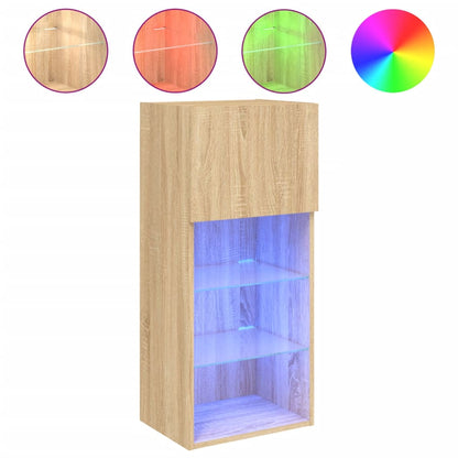 Tv Skříňky S Led Osvětlením 2 Ks Dub Sonoma 40,5 X 30 X 90 Cm