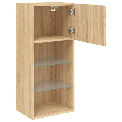 Tv Skříňky S Led Osvětlením 2 Ks Dub Sonoma 40,5 X 30 X 90 Cm