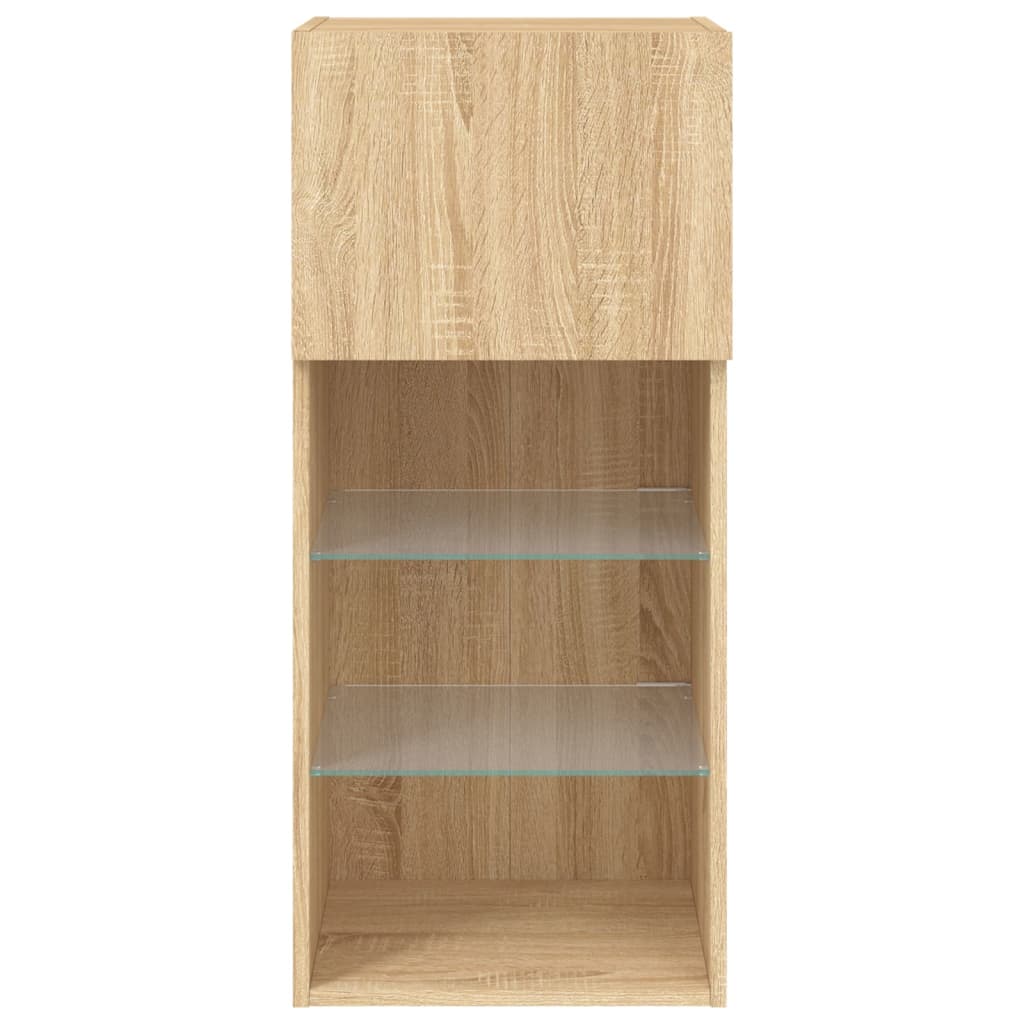Tv Skříňky S Led Osvětlením 2 Ks Dub Sonoma 40,5 X 30 X 90 Cm