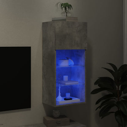 Tv Skříňka S Led Osvětlením Betonově Šedá 40,5 X 30 X 90 Cm