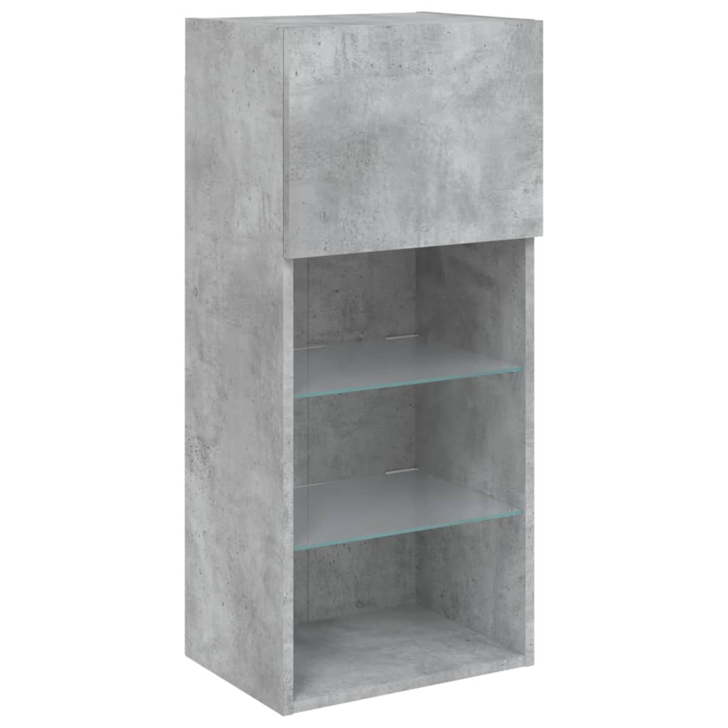 Tv Skříňka S Led Osvětlením Betonově Šedá 40,5 X 30 X 90 Cm