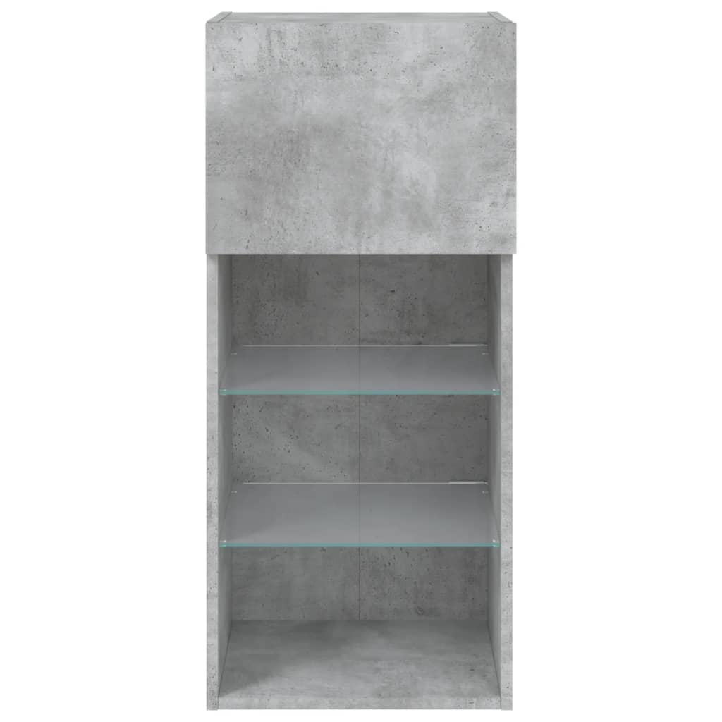 Tv Skříňka S Led Osvětlením Betonově Šedá 40,5 X 30 X 90 Cm