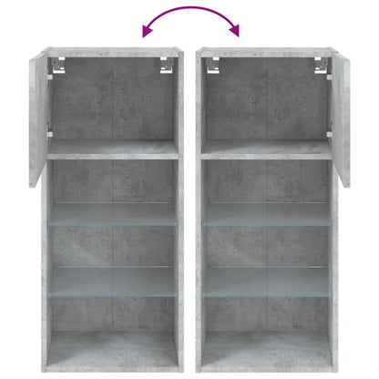 Tv Skříňka S Led Osvětlením Betonově Šedá 40,5 X 30 X 90 Cm