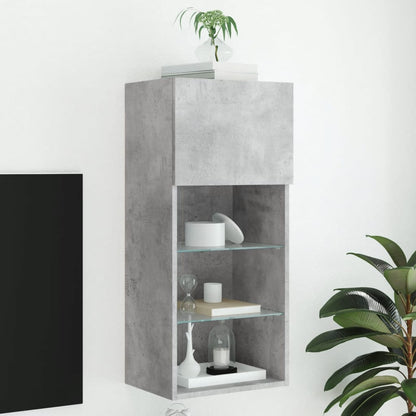 Tv Skříňka S Led Osvětlením Betonově Šedá 40,5 X 30 X 90 Cm