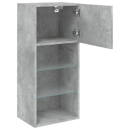 Tv Skříňky S Led Osvětlením 2 Ks Betonově Šedé 40,5X30X90 Cm