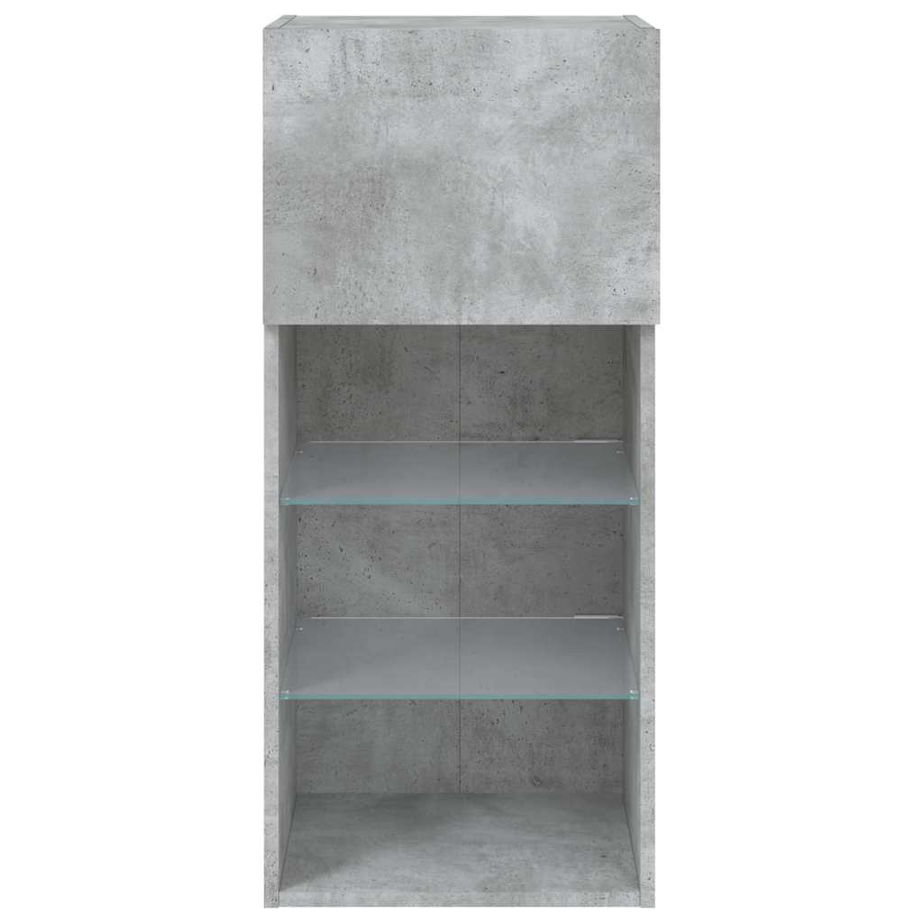 Tv Skříňky S Led Osvětlením 2 Ks Betonově Šedé 40,5X30X90 Cm