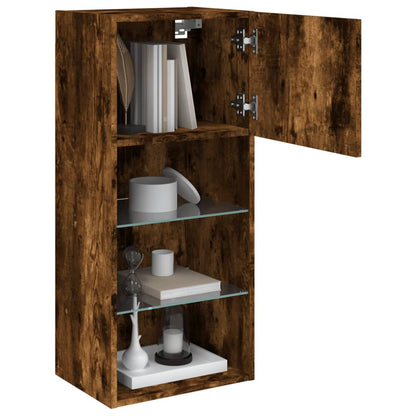 Tv Skříňky S Led Osvětlením 2 Ks Kouřový Dub 40,5 X 30 X 90 Cm