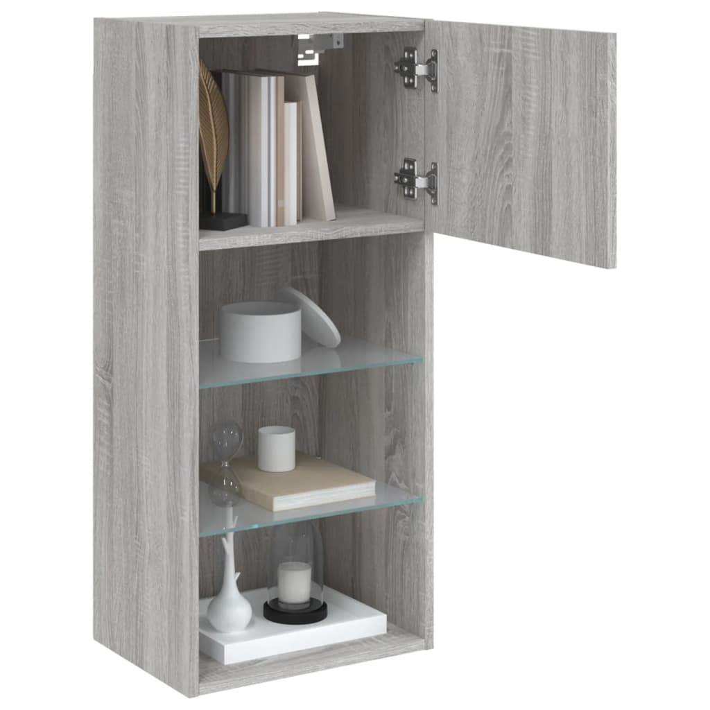 Tv Skříňky S Led Osvětlením 2 Ks Šedé Sonoma 40,5 X 30 X 90 Cm