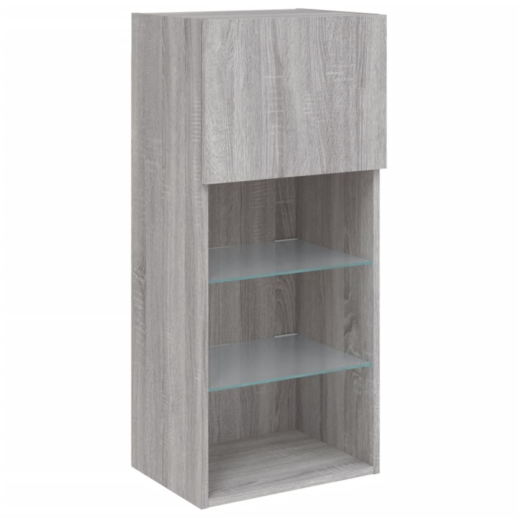 Tv Skříňky S Led Osvětlením 2 Ks Šedé Sonoma 40,5 X 30 X 90 Cm
