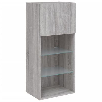 Tv Skříňky S Led Osvětlením 2 Ks Šedé Sonoma 40,5 X 30 X 90 Cm