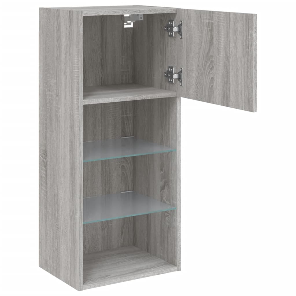 Tv Skříňky S Led Osvětlením 2 Ks Šedé Sonoma 40,5 X 30 X 90 Cm