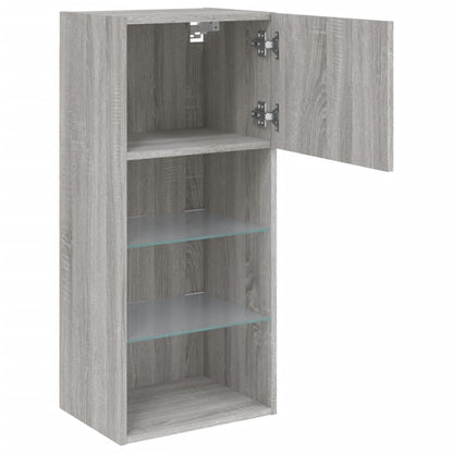 Tv Skříňky S Led Osvětlením 2 Ks Šedé Sonoma 40,5 X 30 X 90 Cm