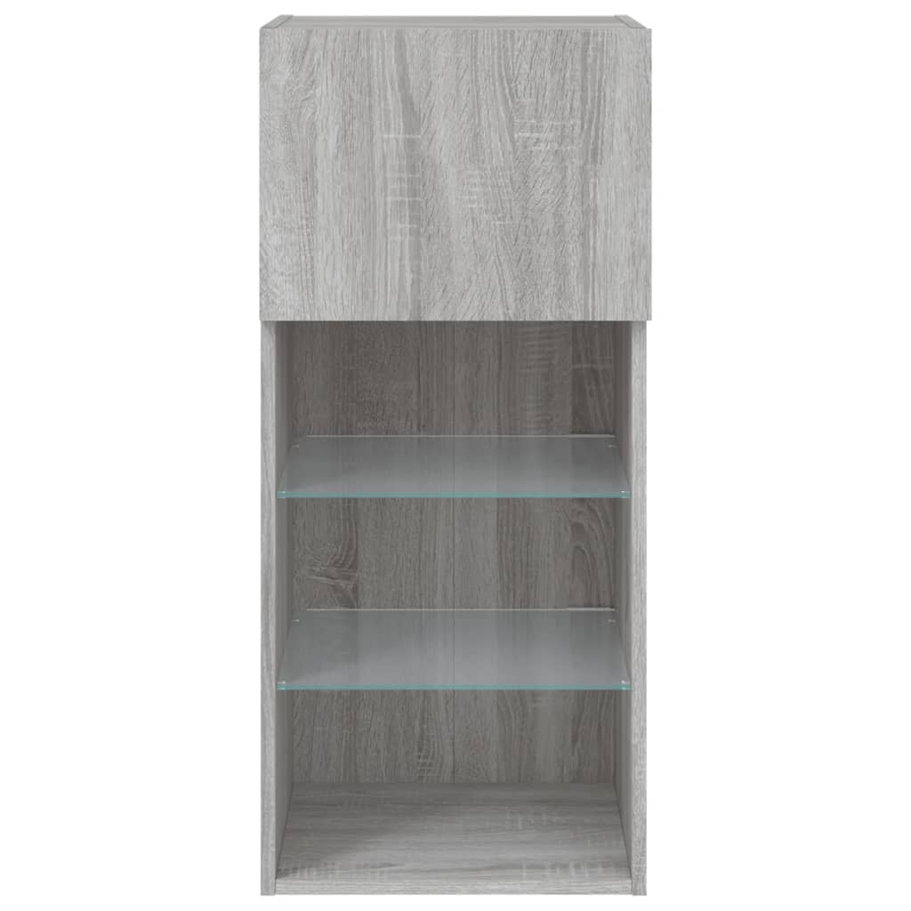Tv Skříňky S Led Osvětlením 2 Ks Šedé Sonoma 40,5 X 30 X 90 Cm