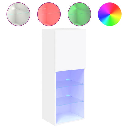 Tv Skříňka S Led Osvětlením Bílá 40,5 X 30 X 102 Cm