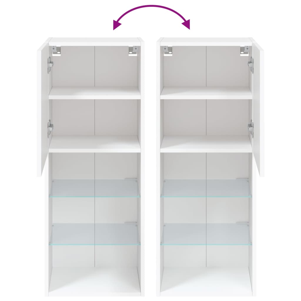 Tv Skříňka S Led Osvětlením Bílá 40,5 X 30 X 102 Cm