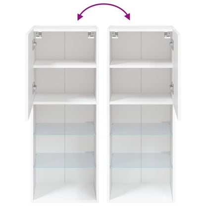 Tv Skříňka S Led Osvětlením Bílá 40,5 X 30 X 102 Cm
