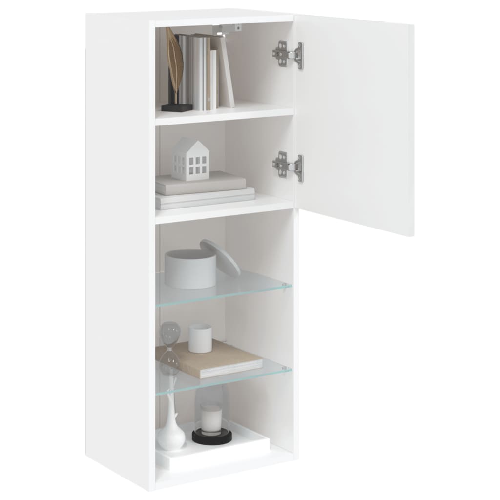 Tv Skříňka S Led Osvětlením Bílá 40,5 X 30 X 102 Cm