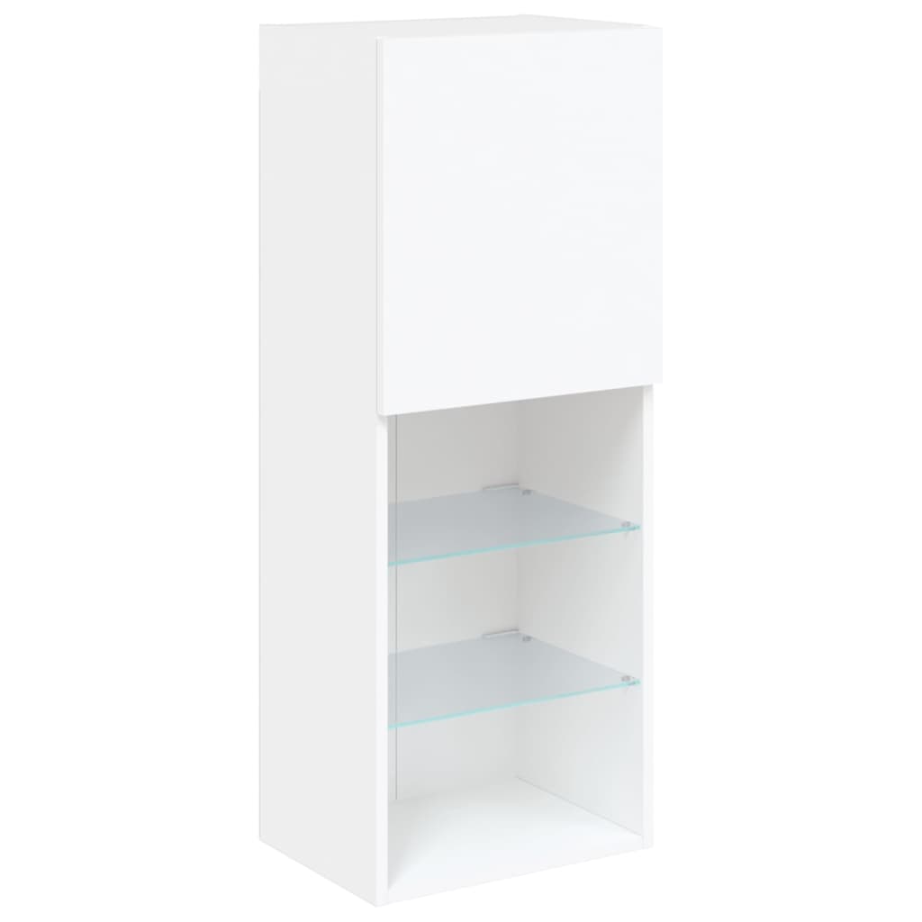Tv Skříňka S Led Osvětlením Bílá 40,5 X 30 X 102 Cm