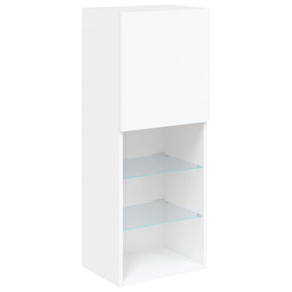 Tv Skříňka S Led Osvětlením Bílá 40,5 X 30 X 102 Cm