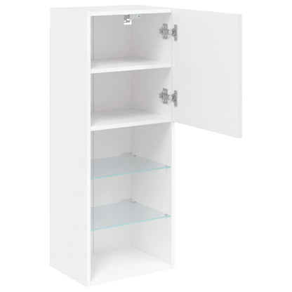 Tv Skříňka S Led Osvětlením Bílá 40,5 X 30 X 102 Cm