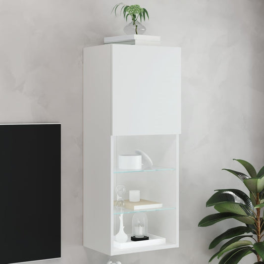 Tv Skříňka S Led Osvětlením Bílá 40,5 X 30 X 102 Cm