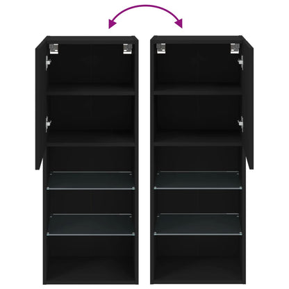 Tv Skříňka S Led Osvětlením Černá 40,5 X 30 X 102 Cm