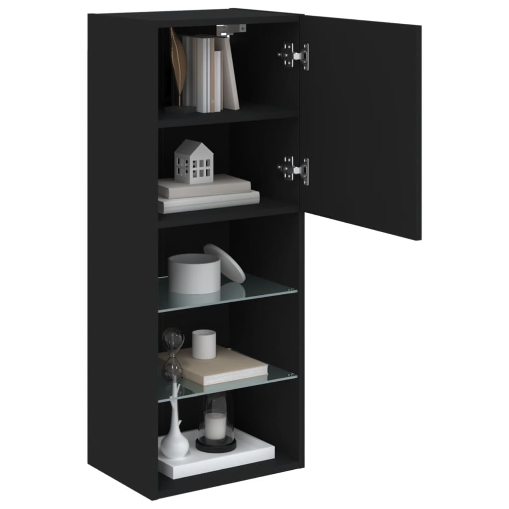 Tv Skříňka S Led Osvětlením Černá 40,5 X 30 X 102 Cm