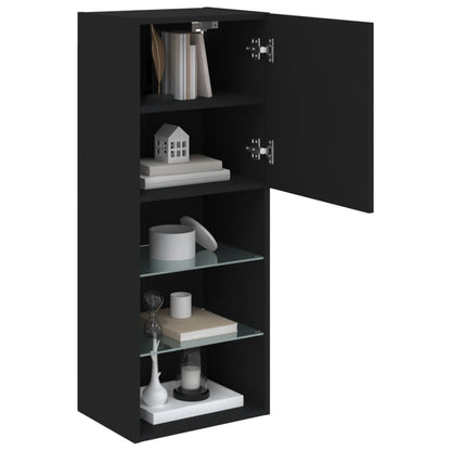Tv Skříňka S Led Osvětlením Černá 40,5 X 30 X 102 Cm