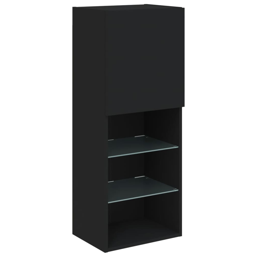 Tv Skříňka S Led Osvětlením Černá 40,5 X 30 X 102 Cm